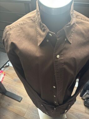 Classic Men's Brown Button-Down Shirt